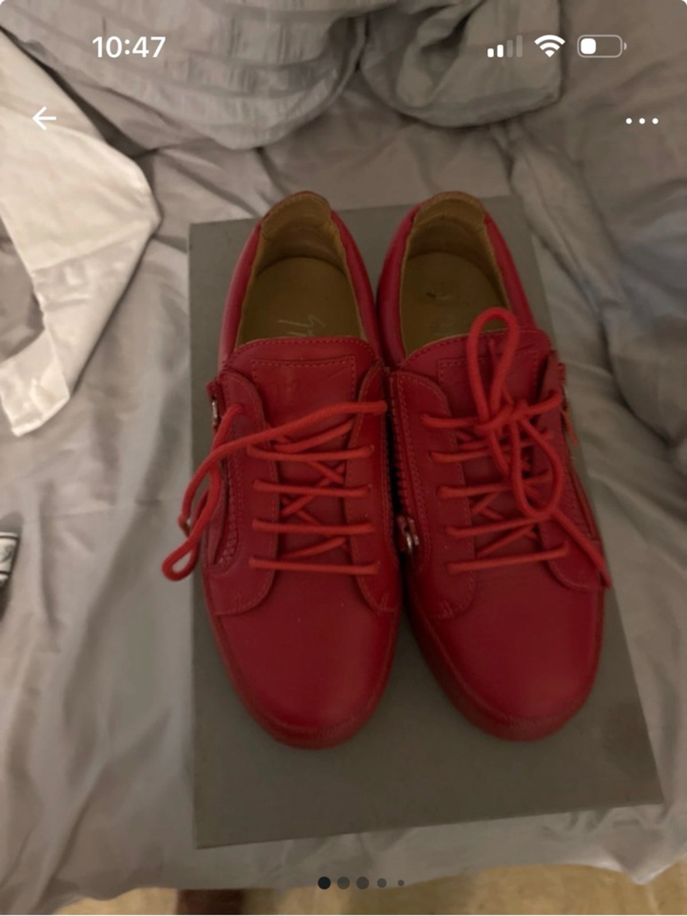 Women’s Red Zip-Accent Casual Sneakers